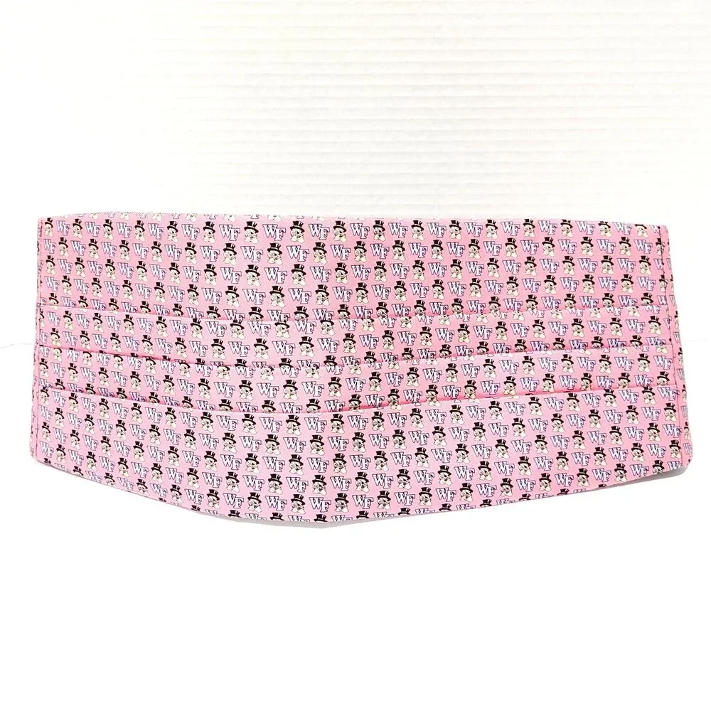 Vineyard Vines Wake Forest Demon Deacons Cummerbund Pink Wedding Groom Formal